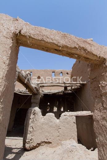 ruins of heritage arab village built of muds in riyadh in Saudi Arabia