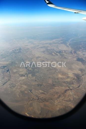 Flying over Al Qurayyat, Saudi Arabia.
