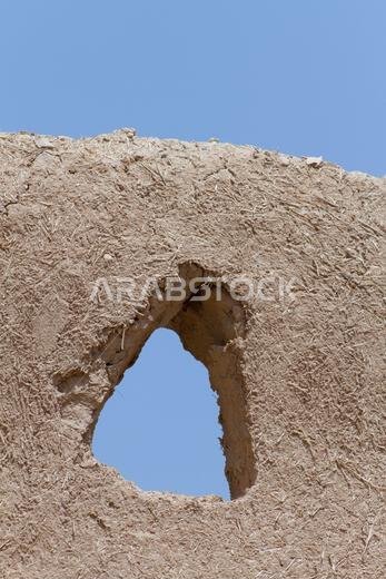 ruins of heritage arab village built of muds in riyadh in Saudi Arabia