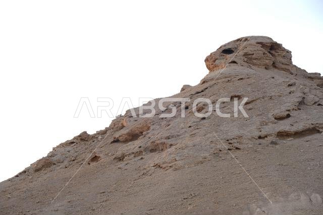Rocky Cavities in a Rock Environment Part of the Desert in Riyadh Saudi Arabia