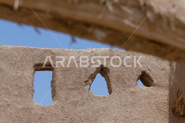 ruins of heritage arab village built of muds in riyadh in Saudi Arabia