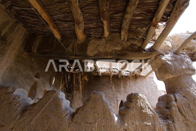 ruins of heritage arab village built of muds in riyadh in Saudi Arabia