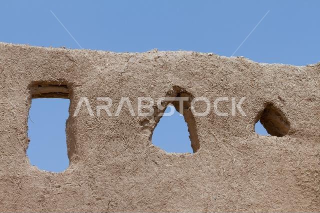 ruins of heritage arab village built of muds in riyadh in Saudi Arabia
