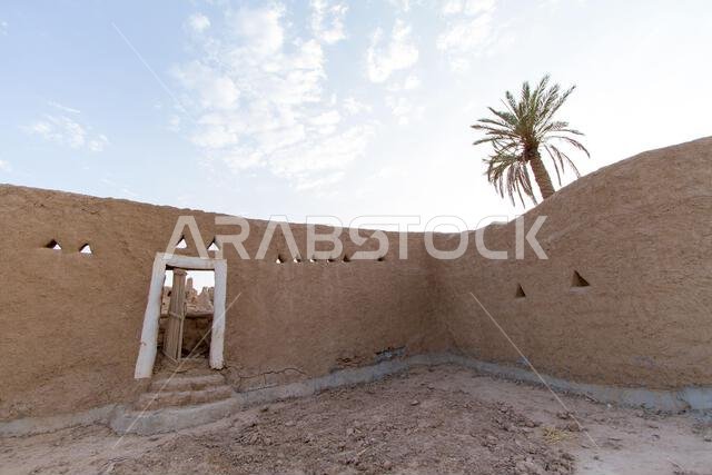 ruins of heritage arab village built of muds in riyadh in Saudi Arabia
