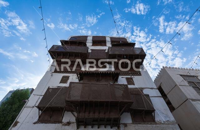 Al-Balad old town with traditional muslim houses, Jeddah, Saudi Arabia