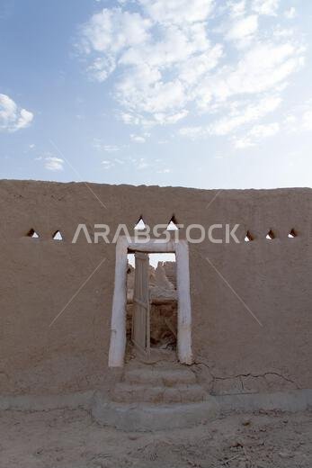 ruins of heritage arab village built of muds in riyadh in Saudi Arabia