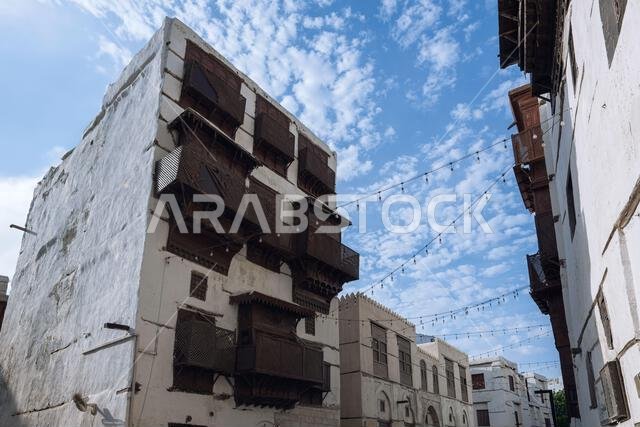 Al-Balad old town with traditional muslim houses, Jeddah, Saudi Arabia