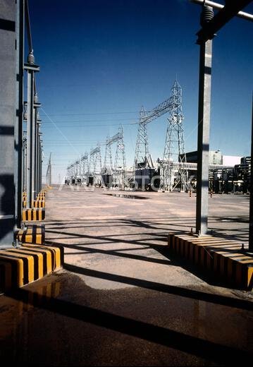 Saudi Arabia Electricity Pylons at Electricity Station