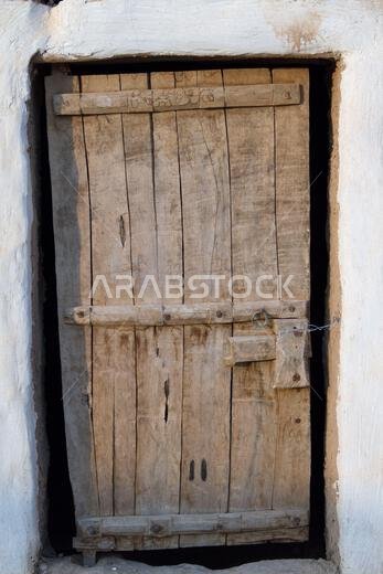 vintage woody doors and windows from arab heritage village in riyadh in Saudi Arabia