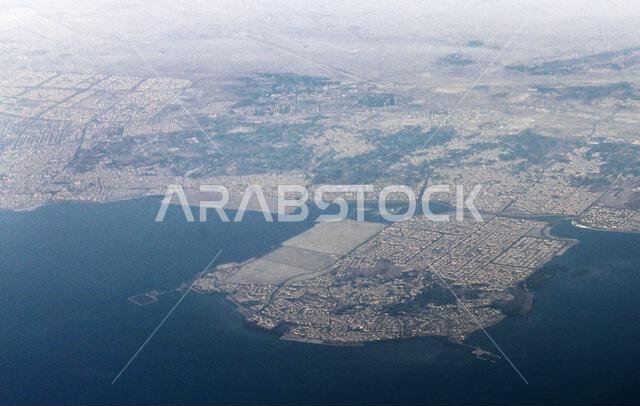 Aerial view of Tarout Island in Saudi Arabia.