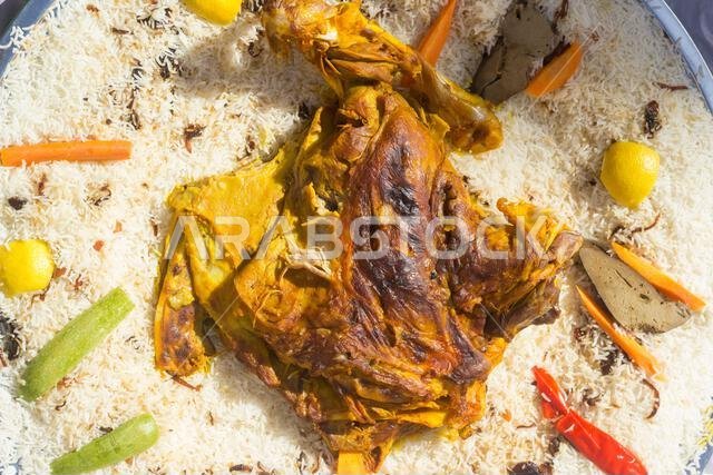 Kabsa with cooked meats - Mandi - Kabsah - Meats Mandi