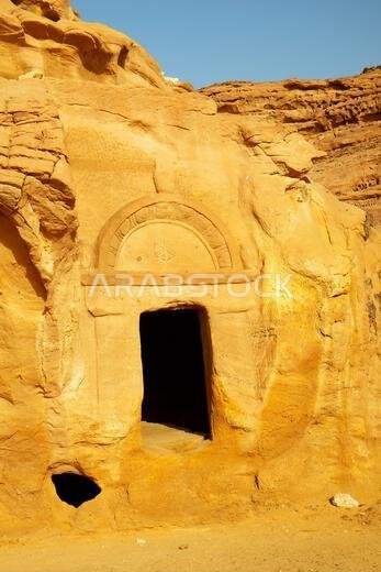 Archaeological site. Mada'in Saleh. Arabian desert. Saudi Arabia
