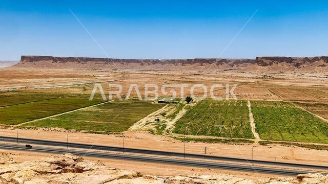 Desert Plateau and Farmland view