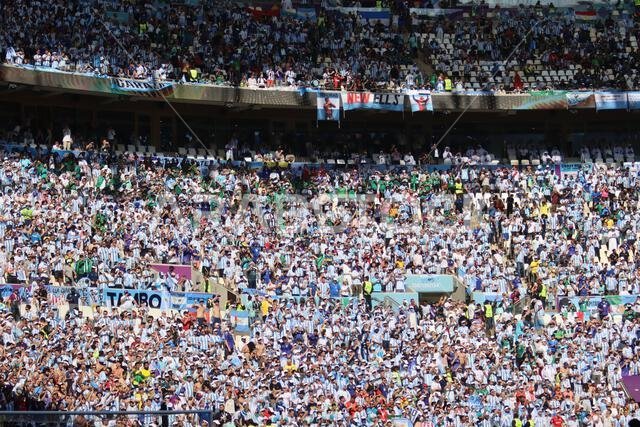 Lusail, Qatar, 22, November, 2022. Argentinians fans in the match between Argentina National Team vs. Saudi Arabia National Team, Match 8 Fifa World C