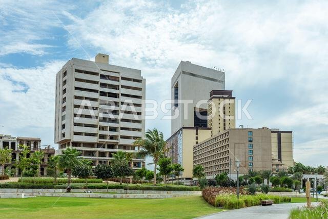 Ar Arbaeen park at downtown central district of Jeddah, Saudi Arabia