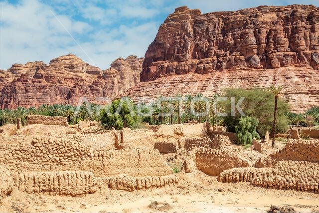 شوارع مدينة العلا القديمة المدمرة التي كانت تصطف على جانبيها أشجار النخيل، المملكة العربية السعودية شوارع مدينة العلا القديمة المدمرة التي كانت تصطف على جانبيها أشجار النخيل، المملكة العربية السعودية