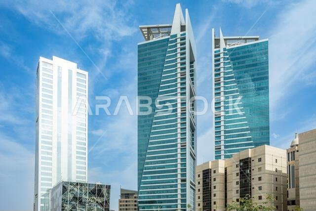 مبانٍ حديثة في وسط مدينة الرياض، المملكة العربية السعودية