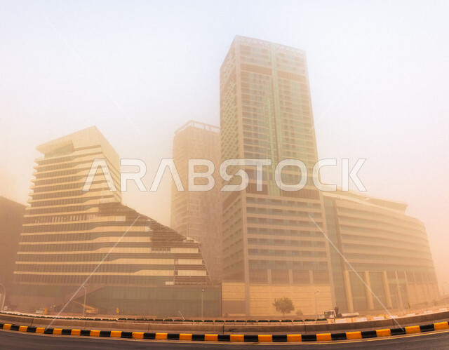 صورة ابداعية لمركز الملك عبدالله المالي ( كافد ) في الرياض بالمملكة العربية السعودية، الأبراج وناطحات السحاب، معالم الرياض المشهورة، الفن الهندسي المعماري بالسعودية، السياحة في السعودية