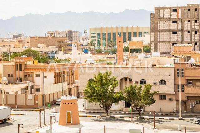 أبراج قلعة العارفين العربية وشارع حائل، المملكة العربية السعودية