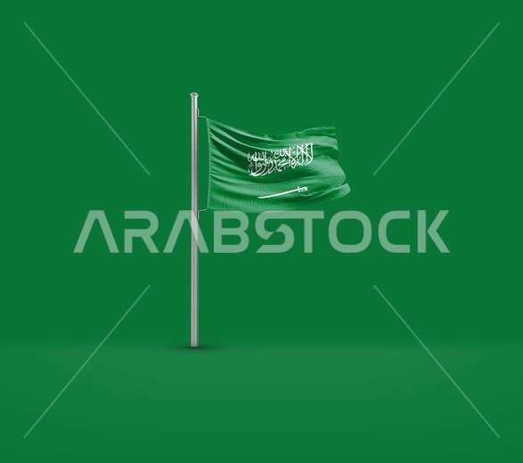 العلم الوطني للمملكة العربية السعودية يرفرف. العلم الوطني للمملكة العربية السعودية يرفرف.