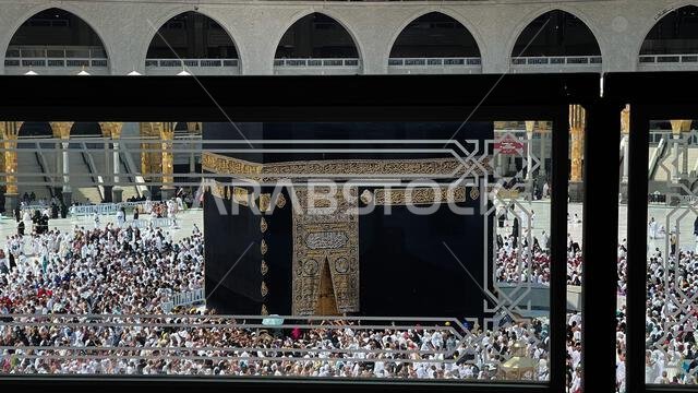 MECCA, SAUDI ARABIA - March 27 2023: The Holy Kaaba, Masjid Al Haram in Mecca.