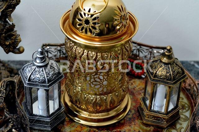 Ramadan Lantern lamp or Fanous Ramadan as a festive celebration of the Islamic fasting days in Arabian Islamic countries, religion holy fast days amon
