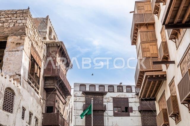 البلدة القديمة بمنازلها الإسلامية التقليدية، جدة، المملكة العربية السعودية