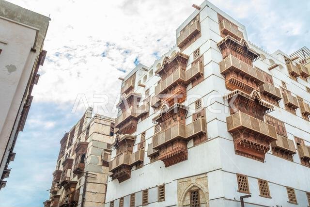 Al-Balad old town with traditional muslim houses, Jeddah, Saudi Arabia