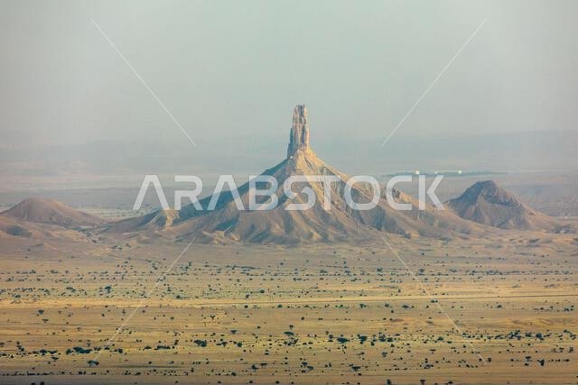 The Jabal Tuwaiq Mountains, with desert landscape, Riyadh, Saudi Arabia