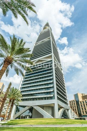 Modern buildings in the Al Olaya downtownt district with palms in the foreground, Al Riyadh, Saudi Arabia Modern buildings in the Al Olaya downtownt district with palms in the foreground, Al Riyadh, Saudi Arabia