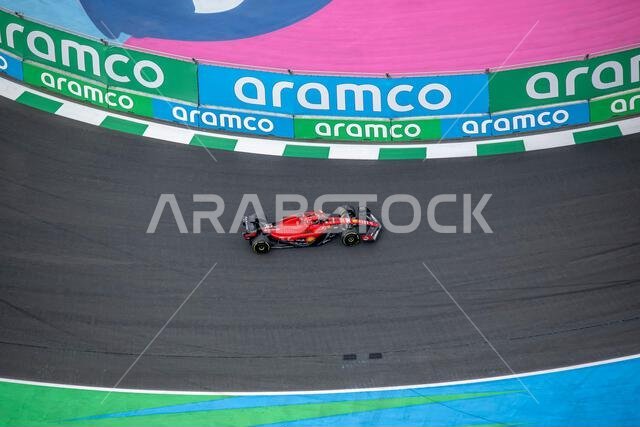 Jeddah, Saudi Arabia, March 18, Charles Leclerc, from Monaco competes for Ferrari. Qualifying, round 2 of the 2023 Formula 1 championship. Credit: Michael Potts/Alamy Live News