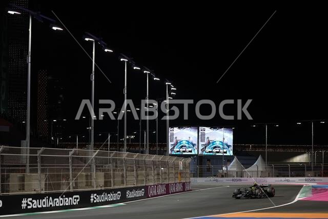 جدة، المملكة العربية السعودية. ١٨ مارس ٢٠٢٣. لويس هاميلتون (بريطانيا) مرسيدس AMG F1 W14. ١٨/٠٣/٢٠٢٣. بطولة العالم للفورمولا ١، الجولة الثانية، جائزة السعودية الكبرى، جدة، المملكة العربية السعودية، يوم التصفيات. حقوق الصورة: XPB/Press Association Images. المصدر: XPB Images Ltd/Alamy Live News