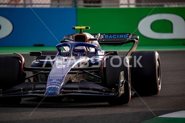 Jeddah, Saudi Arabia, March 18, Logan Sargeant, from USA competes for Williams Racing. Qualifying, round 2 of the 2023 Formula 1 championship. Credit: Michael Potts/Alamy Live News
