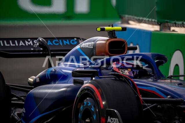 Jeddah, Saudi Arabia, March 18, Logan Sargeant, from USA competes for Williams Racing. Qualifying, round 2 of the 2023 Formula 1 championship. Credit: Michael Potts/Alamy Live News
