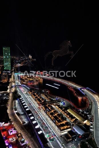 Jeddah, Saudi Arabia. 19th Mar, 2023. The grid before the start of the race. Formula 1 World Championship, Rd 2, Saudi Arabian Grand Prix, Sunday 19th March 2023. Jeddah, Saudi Arabia. Credit: James Moy/Alamy Live News
