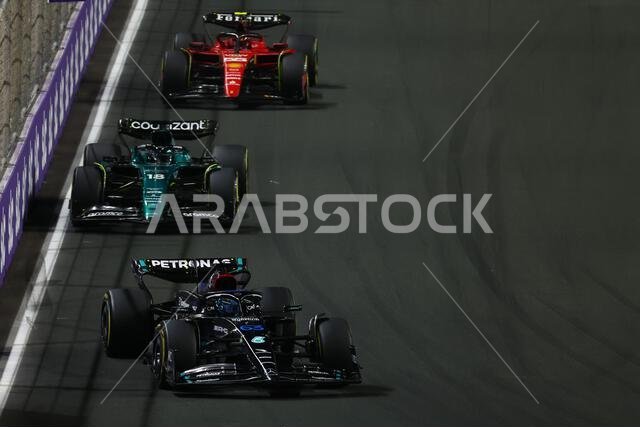 Jeddah, Saudi Arabia. 19th Mar, 2023. George Russell (GBR) Mercedes AMG F1 W14. Formula 1 World Championship, Rd 2, Saudi Arabian Grand Prix, Sunday 19th March 2023. Jeddah, Saudi Arabia. Credit: James Moy/Alamy Live News