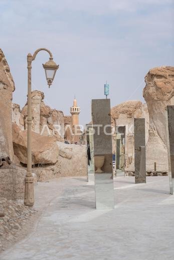 Al Hofuf, Saudi Arabia - March 15, 2023: Al-Qarah Mountain or Jabal Al-Qarah, Al Hofuf Saudi Arabia