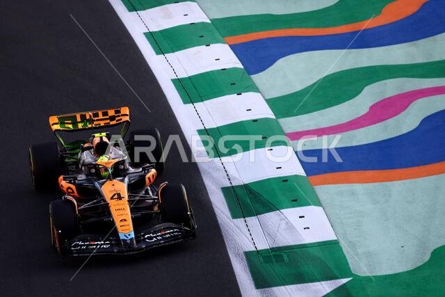 Jeddah, Saudi Arabia. 17th Mar, 2023. Lando Norris (GBR) McLaren MCL60. Formula 1 World Championship, Rd 2, Saudi Arabian Grand Prix, Friday 17th March 2023. Jeddah, Saudi Arabia. Credit: James Moy/Alamy Live News