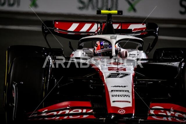 Jeddah, Saudi Arabia. 17th Mar, 2023. JEDDAH CORNICHE CIRCUIT, SAUDI ARABIA - MARCH 17: Nico Hulkenberg, Haas F1 VF-23 during the Saudi Arabian Grand Prix at Jeddah Corniche Circuit on Friday March 17, 2023 in Jeddah, Saudi Arabia. (Photo by Michael Potts/BSR Agency) Credit: BSR Agency/Alamy Live News
