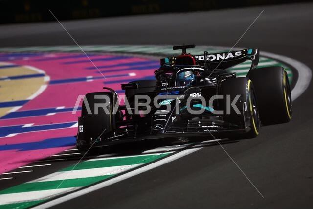 Jeddah, Saudi Arabia. 17th Mar, 2023. George Russell (GBR) Mercedes AMG F1 W14. Formula 1 World Championship, Rd 2, Saudi Arabian Grand Prix, Friday 17th March 2023. Jeddah, Saudi Arabia. Credit: James Moy/Alamy Live News