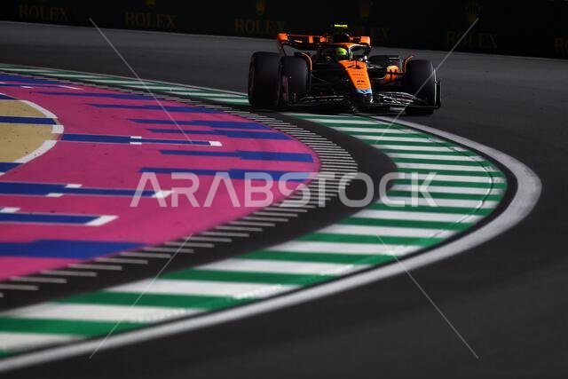 Jeddah, Saudi Arabia. 17th Mar, 2023. Lando Norris (GBR) McLaren MCL60. Formula 1 World Championship, Rd 2, Saudi Arabian Grand Prix, Friday 17th March 2023. Jeddah, Saudi Arabia. Credit: James Moy/Alamy Live News