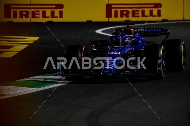 Jeddah, Saudi Arabia, March 17, Alex Albon, from Thailand competes for Williams Racing. Practice, round 2 of the 2023 Formula 1 championship. Credit: Michael Potts/Alamy Live News