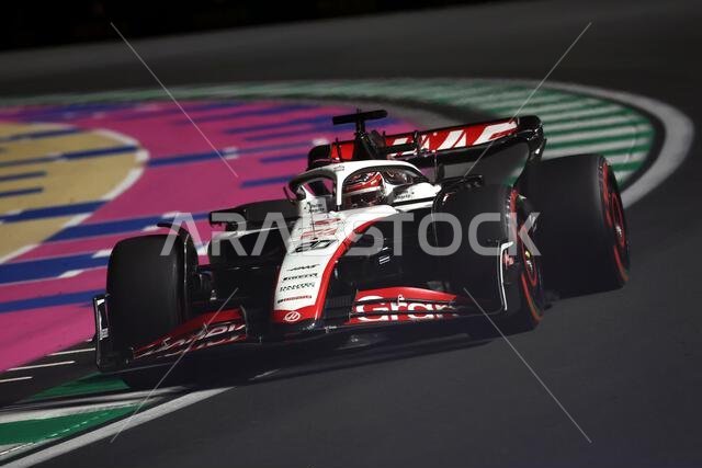 Jeddah, Saudi Arabia. 17th Mar, 2023. Kevin Magnussen (DEN) Haas VF-23. Formula 1 World Championship, Rd 2, Saudi Arabian Grand Prix, Friday 17th March 2023. Jeddah, Saudi Arabia. Credit: James Moy/Alamy Live News