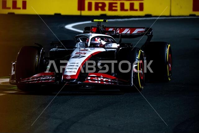 Jeddah, Saudi Arabia, March 17, Nico Hulkenberg, from Germany competes for Haas F1. Practice, round 2 of the 2023 Formula 1 championship. Credit: Michael Potts/Alamy Live News