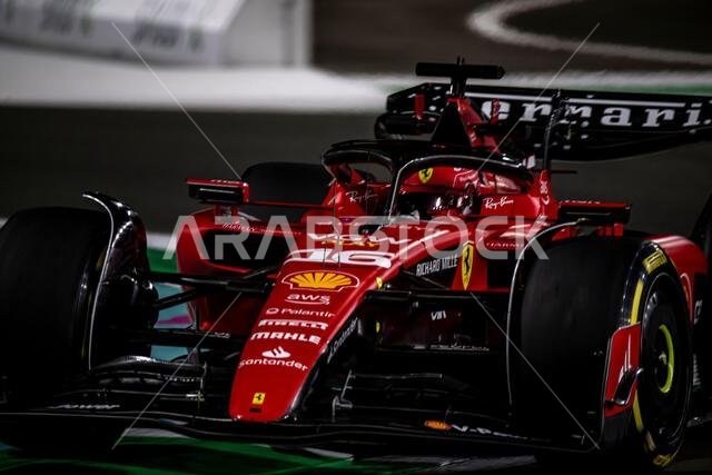 Jeddah, Saudi Arabia, March 17, Charles Leclerc, from Monaco competes for Ferrari. Practice, round 2 of the 2023 Formula 1 championship. Credit: Michael Potts/Alamy Live News