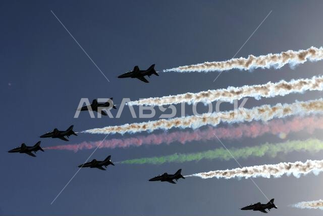 Jeddah, Saudi Arabia. 16th Mar, 2023. Circuit atmosphere - air display. Formula 1 World Championship, Rd 2, Saudi Arabian Grand Prix, Thursday 16th March 2023. Jeddah, Saudi Arabia. Credit: James Moy/Alamy Live News
