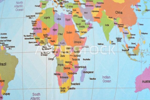 Africa and Asia continents with Egypt, Saudi Arabia, Emirates, Iraq, Kuwait, Iran, China, Jordan, Turkey, Yemen, Syria, Lebanon, India, Libya, Indian