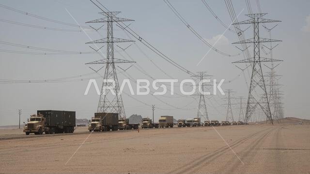 U.S. Army Soliders with 206th Transportation conduct a convoy during exercise Native Fury 22 in the Kingdom of Saudi Arabia, Aug. 14, 2022. Native Fury 22 is vital for strengthening the U.S. long-standing relationship with Saudi Armed Forces. The exercise enhances combined tactics, maritime capabilities and promotes long-term regional stability. KSA,MARCENT,NATIVEFURY22,Saudi Arabia,U.S. Marine Corps Forces Central Command, U.S. Army Soliders with 206th Transportation conduct a convoy during exercise Native Fury 22 in the Kingdom of Saudi Arabia, Aug. 14, 2022. Native Fury 22 is vital for strengthening the U.S. long-standing relationship with Saudi Armed Forces. The exercise enhances combined tactics, maritime capabilities and promotes long-term regional stability. KSA,MARCENT,NATIVEFURY22,Saudi Arabia,U.S. Marine Corps Forces Central Command,