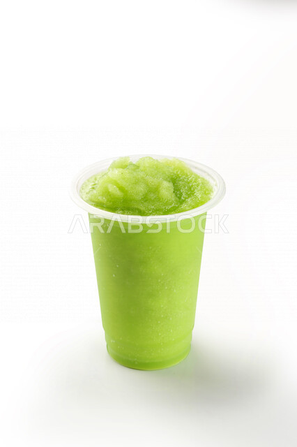 Close-up of mint lemon juice, fresh cold drinks, delicious natural juices, healthy and useful juice, refreshing and iced summer cocktail, lemonade, citrus, white background