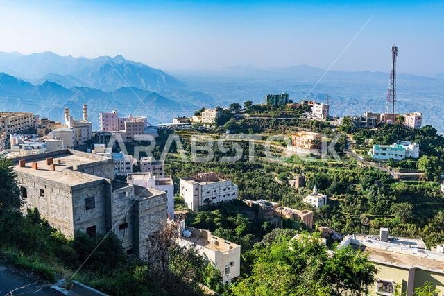 مدرجات خضراء، جبل فيفا، منطقة جازان، المملكة العربية السعودية، الشرق الأوسط